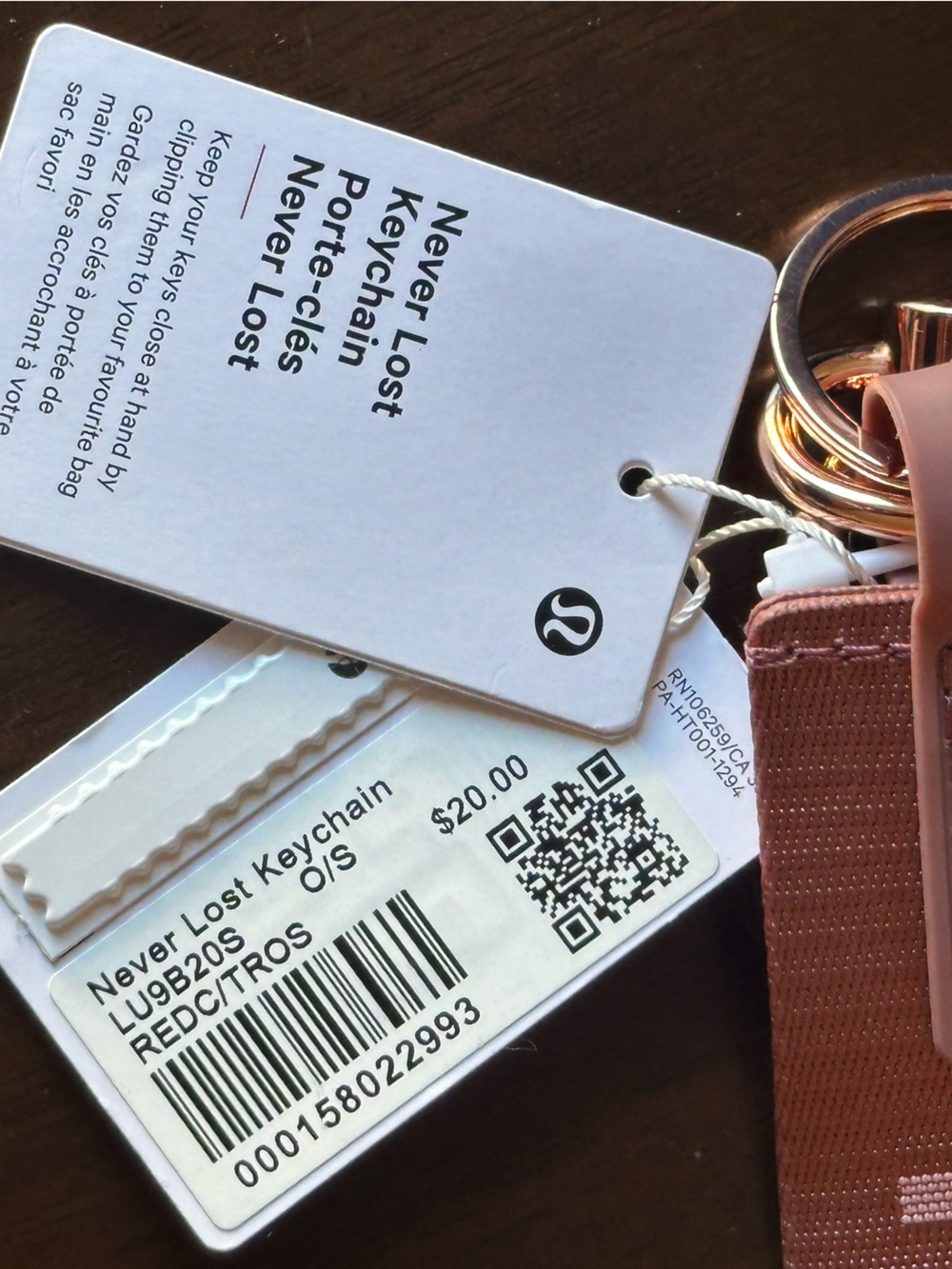 🍋LULULEMON NEVERLOST KEYCHAIN🍋‼️NWT - Picture 2 of 3